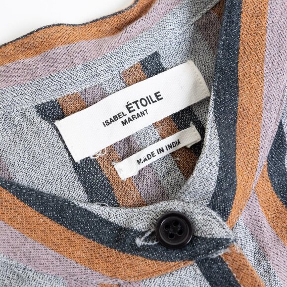 Isabel Marant Étoile Blouse Striped Button Down Shirt Boho FR 36 - Picture 5 of 16